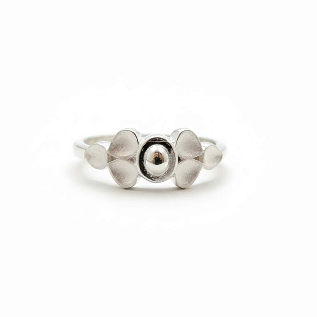 925 Sterling Silver Petal Design Ring for Women Daily Wear