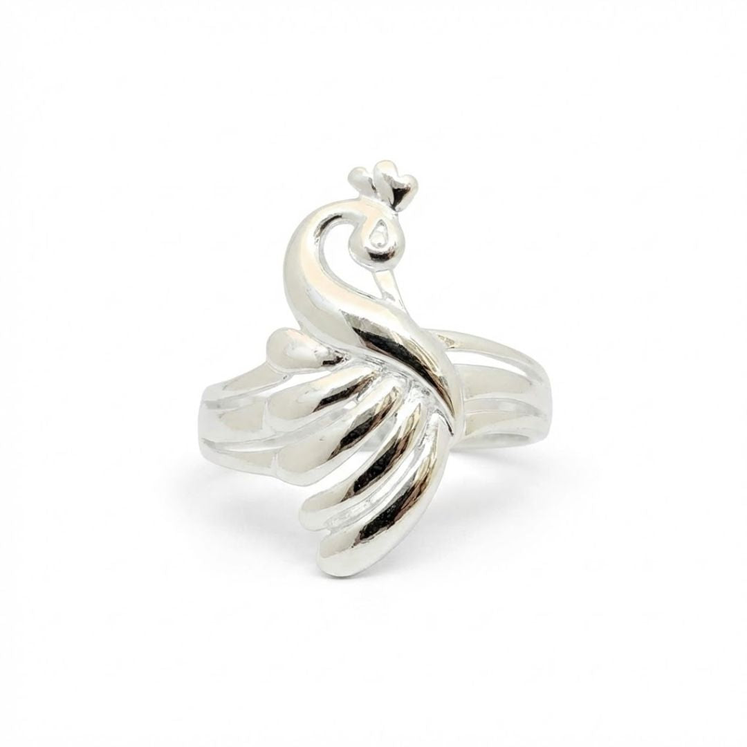 925 Sterling Silver Peacock Signet Ring for Women Festive Wear
