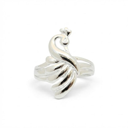 925 Sterling Silver Peacock Signet Ring for Women Festive Wear