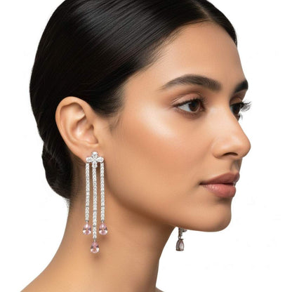 925 Sterling Silver Starlit Cascade Drop Earrings for Women