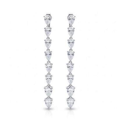 925 Sterling Silver Dewdrop Cascade Linear Earrings for Women