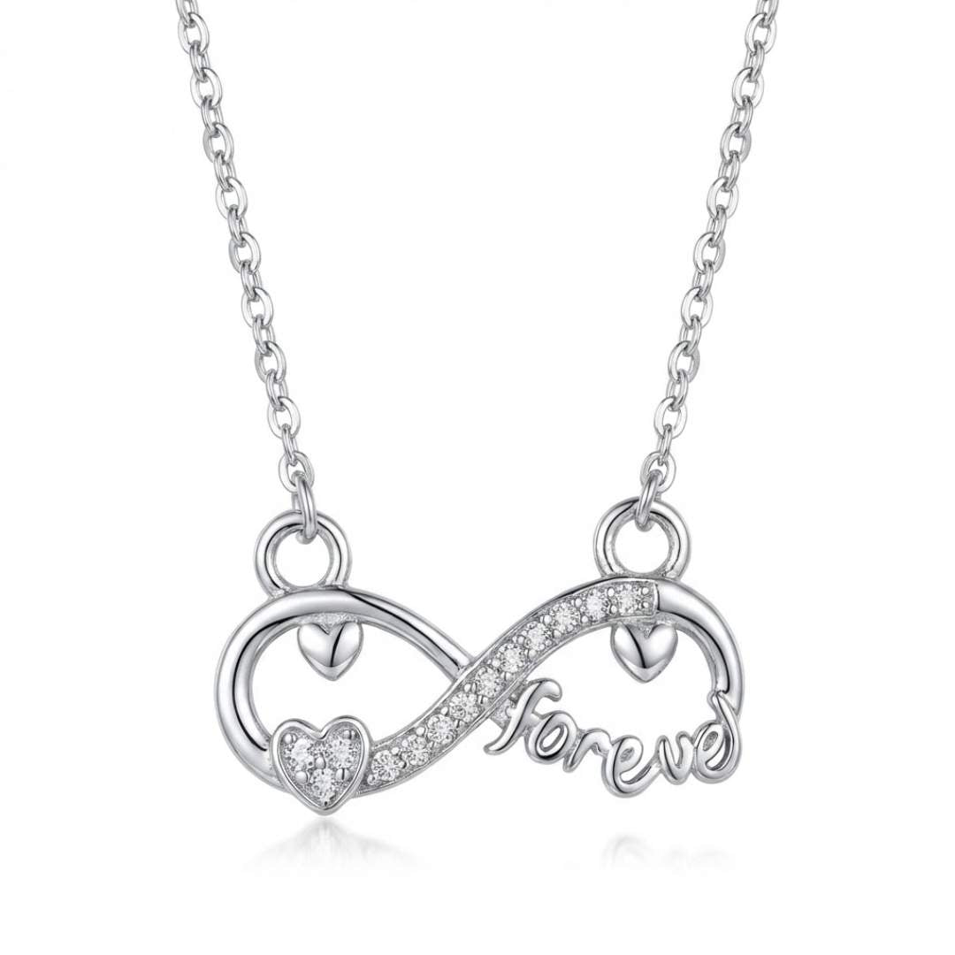 925 Sterling Silver "Forever" Infinity Heart Pendant for Women