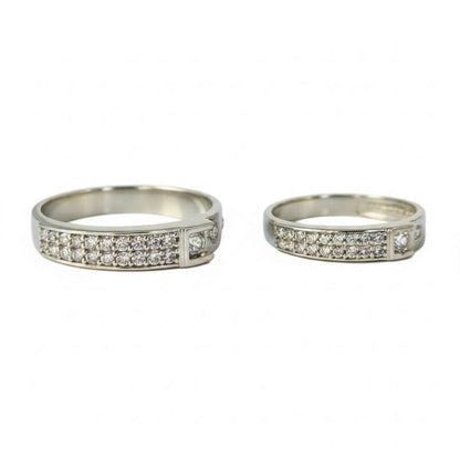 925 Sterling Silver Modern Segmented Couple's Rings for Him & Her