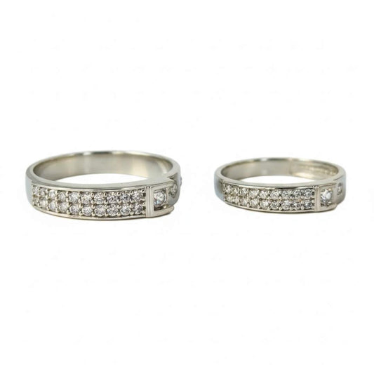 925 Sterling Silver Modern Segmented Couple's Rings for Him & Her