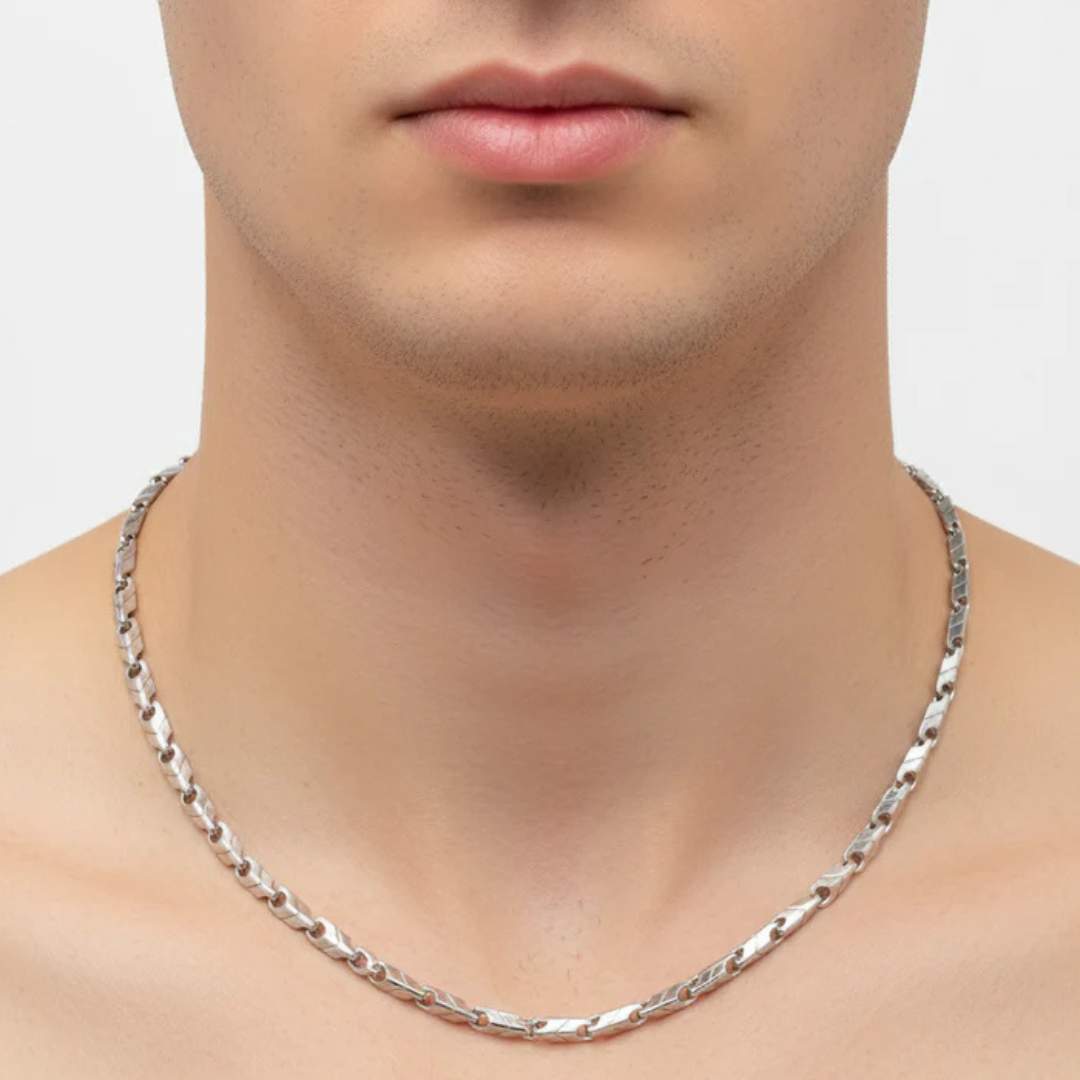 925 Sterling Silver Chevron Link Chain for Men | Statement