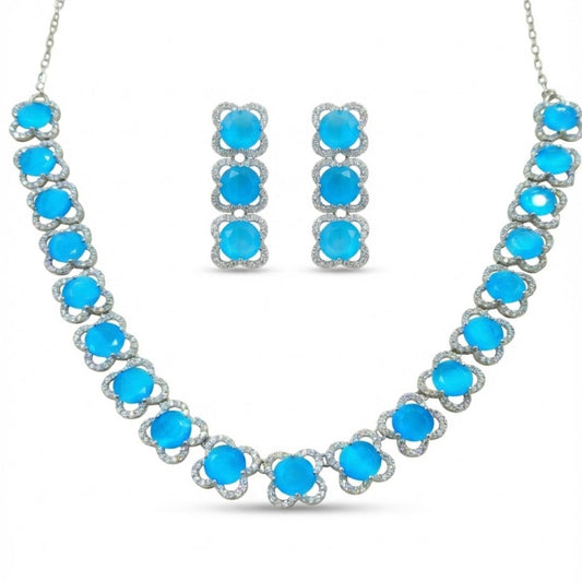 925 Sterling Silver Blue Lagoon Glamour Necklace for Women