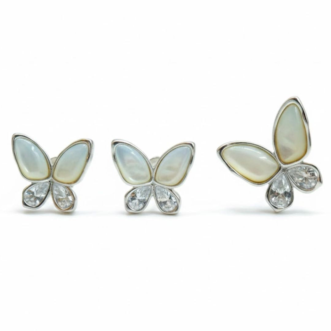 925 Sterling Silver Papillon Butterfly Pendant Set for Women