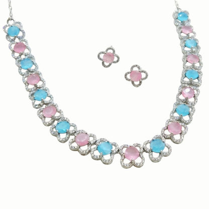 925 Sterling Silver Pastel Blossom Necklace for Women