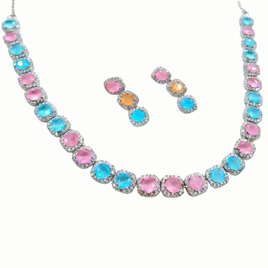 925 Sterling Silver Pastel Aurora Necklace for Women