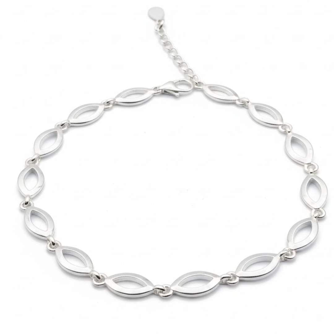 925 Sterling Silver Marquise Link Bracelet for Women | Daily Wear