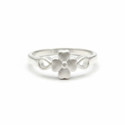 925 Sterling Silver Four Leaf Clover Infinity Ring for Women Gift