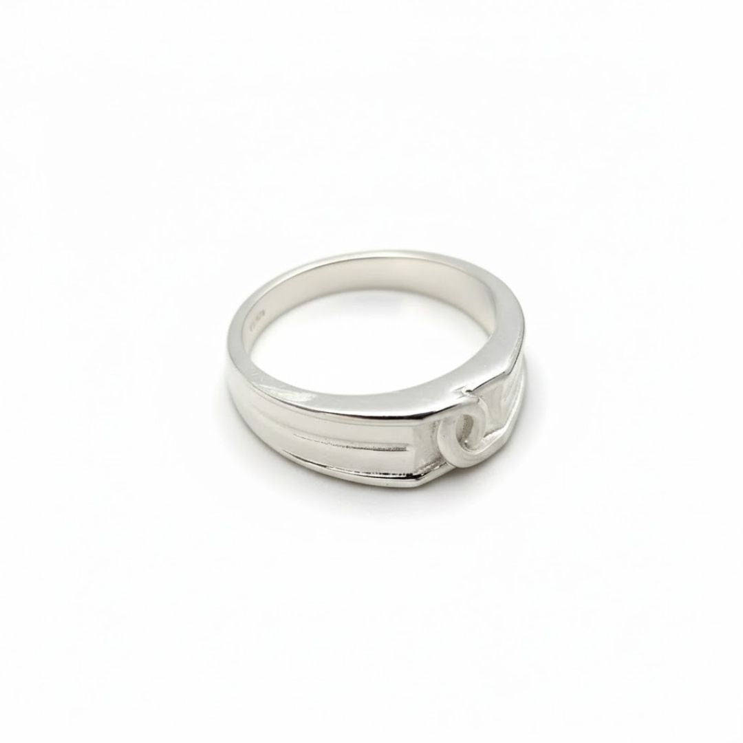 925 Sterling Silver Interlocking G Style Ring for Men Daily Wear
