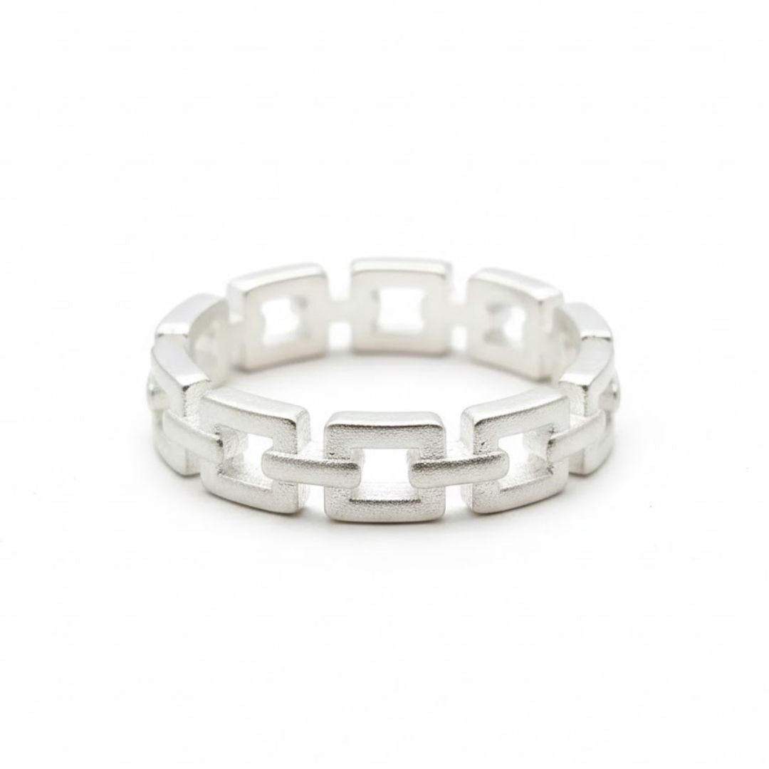 925 Sterling Silver Chain Link Baby Ring for Boys