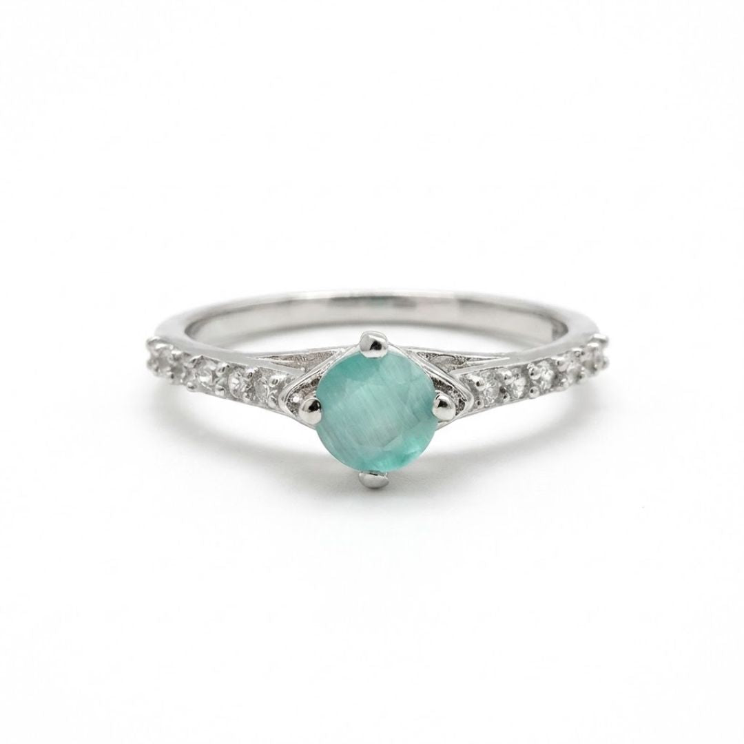 925 Sterling Silver Vintage Cat's Eye Ring for Women Elegant Wear