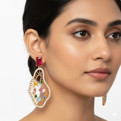 925 Sterling Silver Whimsical Garden Gemstone Earrings for Women