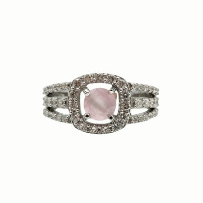 925 Sterling Silver Halo Ring with Split Shank for Women Gift