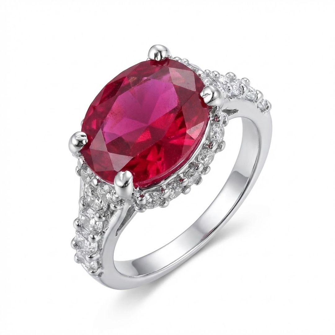 925 Sterling Silver Colorful Stone Cocktail Ring for Women Gift