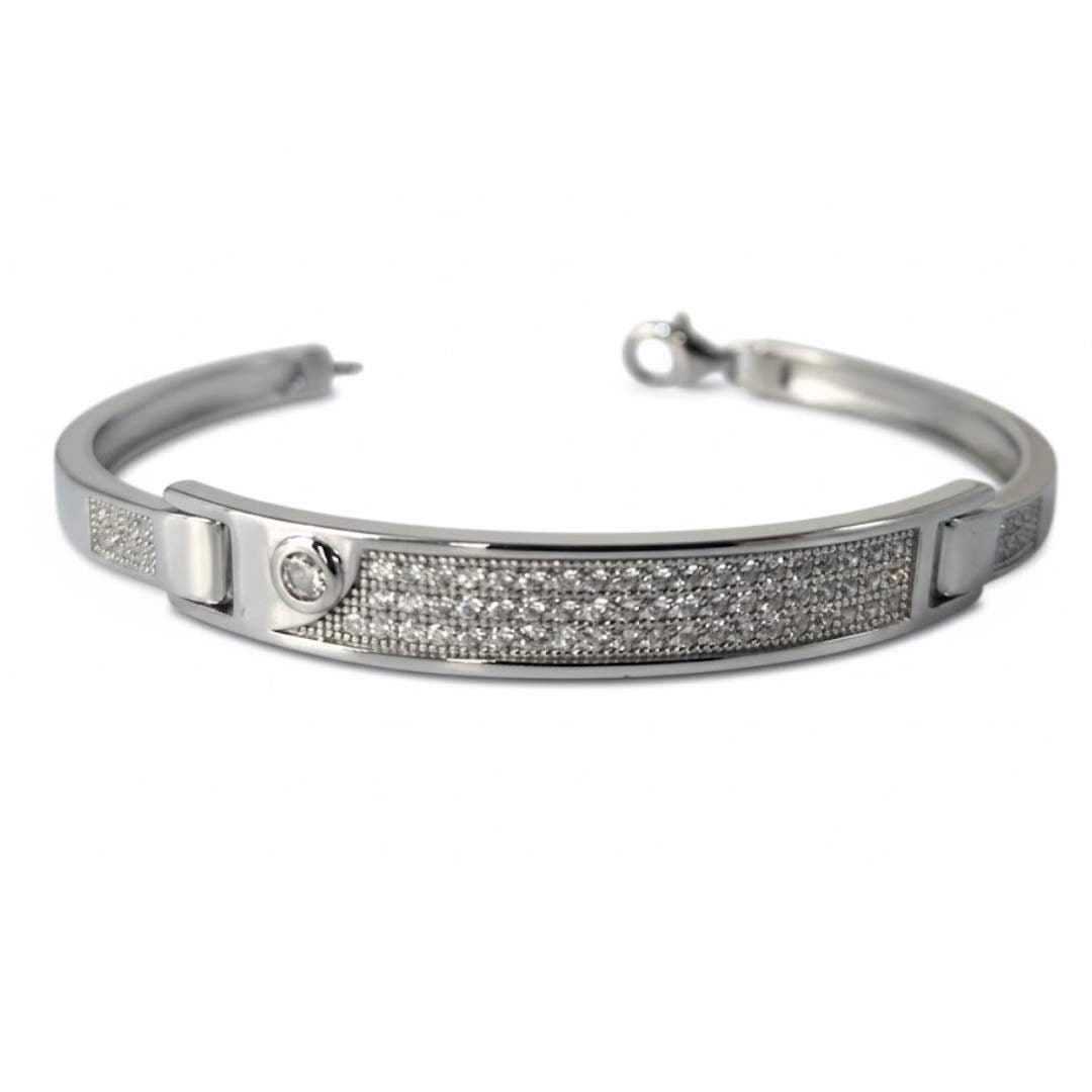 925 Sterling Silver Screw Motif Cuff Bracelet for Women
