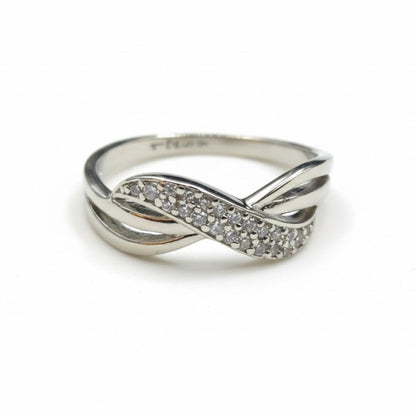 925 Sterling Silver Infinity Twist Ring for Women