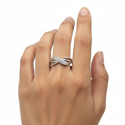 925 Sterling Silver Infinity Twist Ring for Women