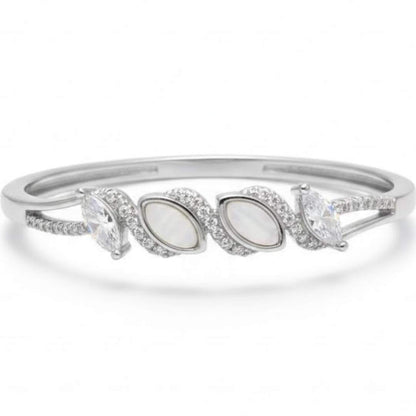 925 Sterling Silver Marquise Mother-of-Pearl Bracelet for Women