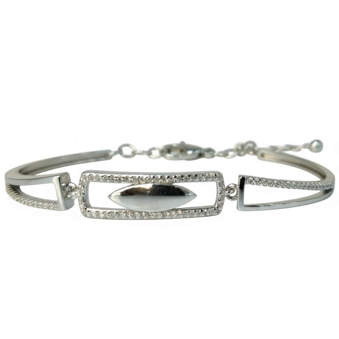 925 Sterling Silver Geometric Art Deco Bracelet for Women