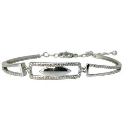 925 Sterling Silver Geometric Art Deco Bracelet for Women