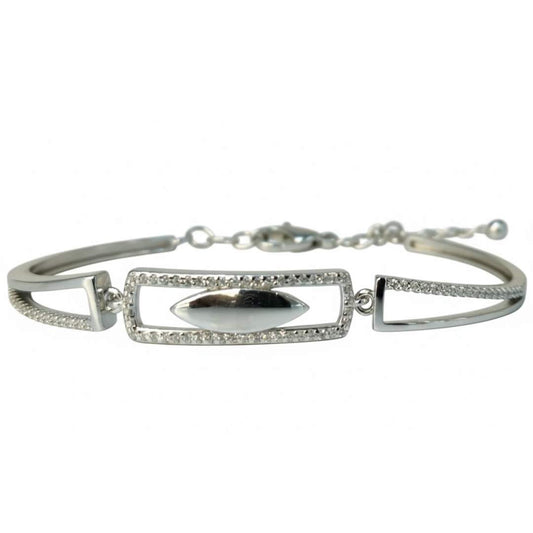 925 Sterling Silver Geometric Art Deco Bracelet for Women