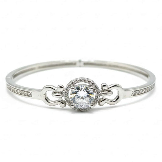 925 Sterling Silver Solitaire Halo Bracelet for Women