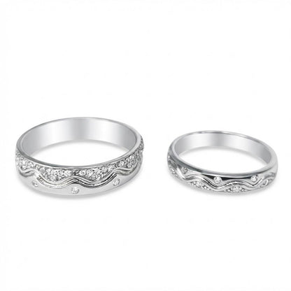 925 Sterling Silver Vintage Vine & Scroll Couple's Rings