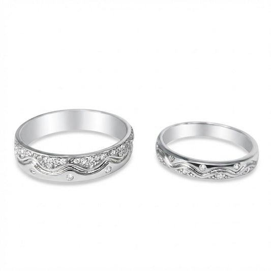 925 Sterling Silver Vintage Vine & Scroll Couple's Rings