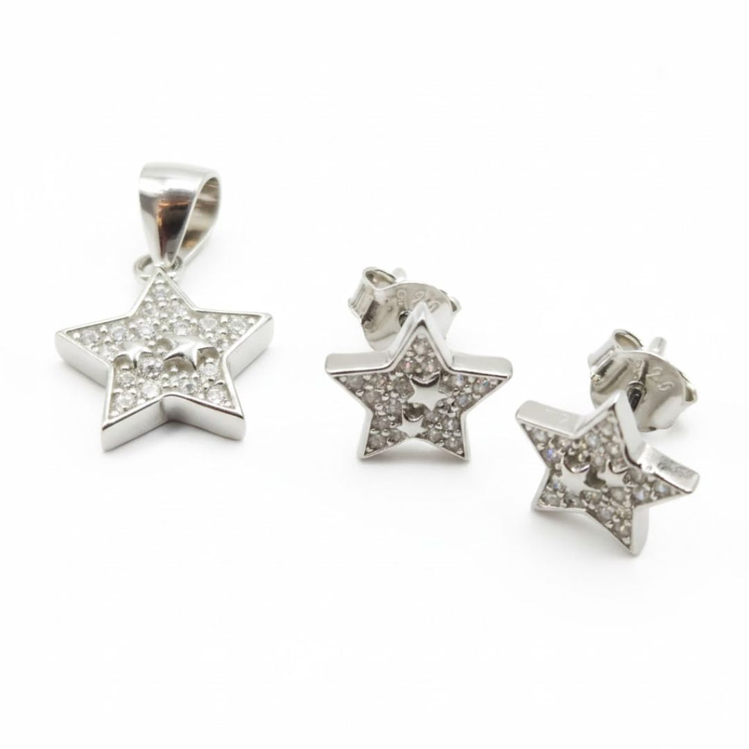 925 Sterling Silver Star Jewelry Set for Women