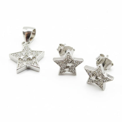 925 Sterling Silver Star Jewelry Set for Women