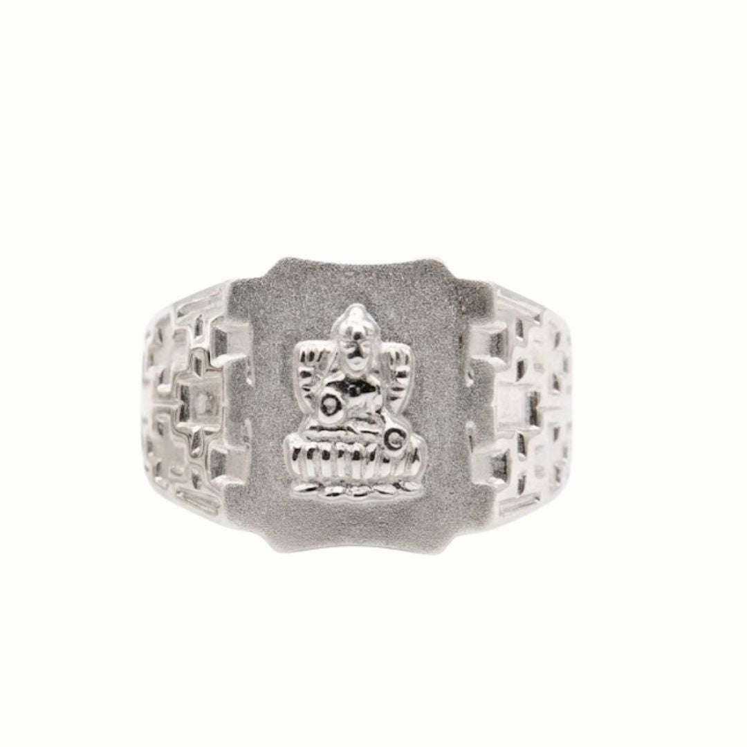 925 Sterling Silver Goddess Lakshmi Signet Ring for Men
