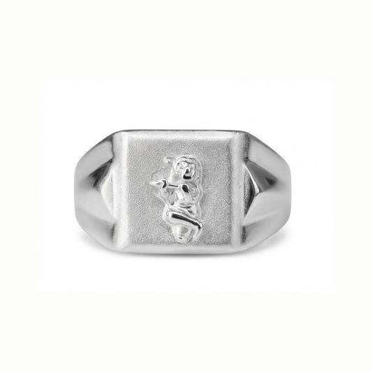 925 Sterling Silver Jester Signet Ring for Men | Bold Statement