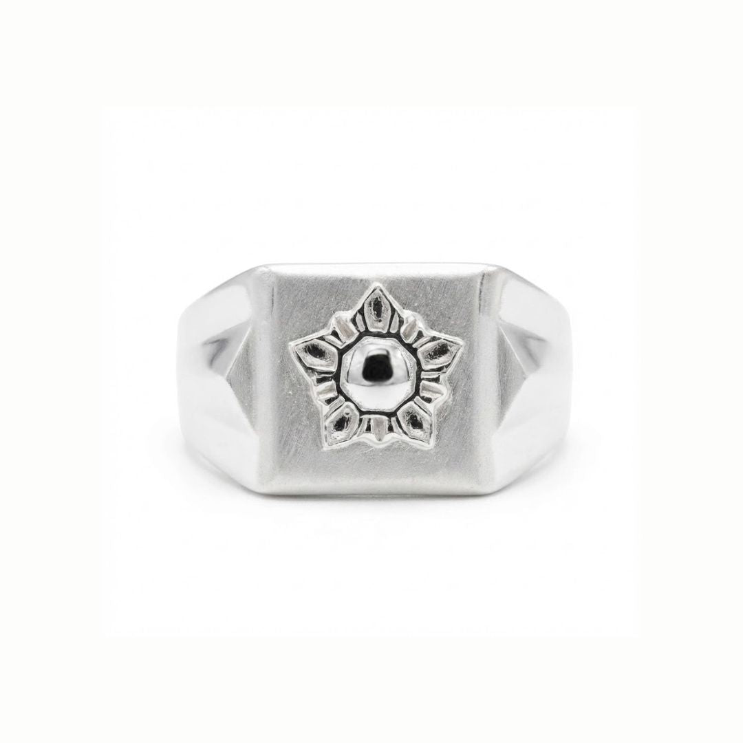 925 Sterling Silver Seven-Pointed Star Ring for Men