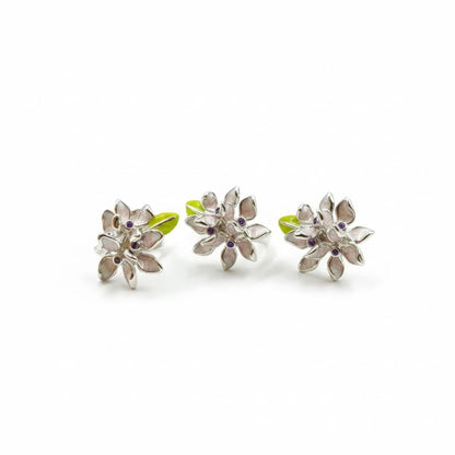 925 Sterling Silver Lilac Floral Jewelry Set for Women Gift Wear