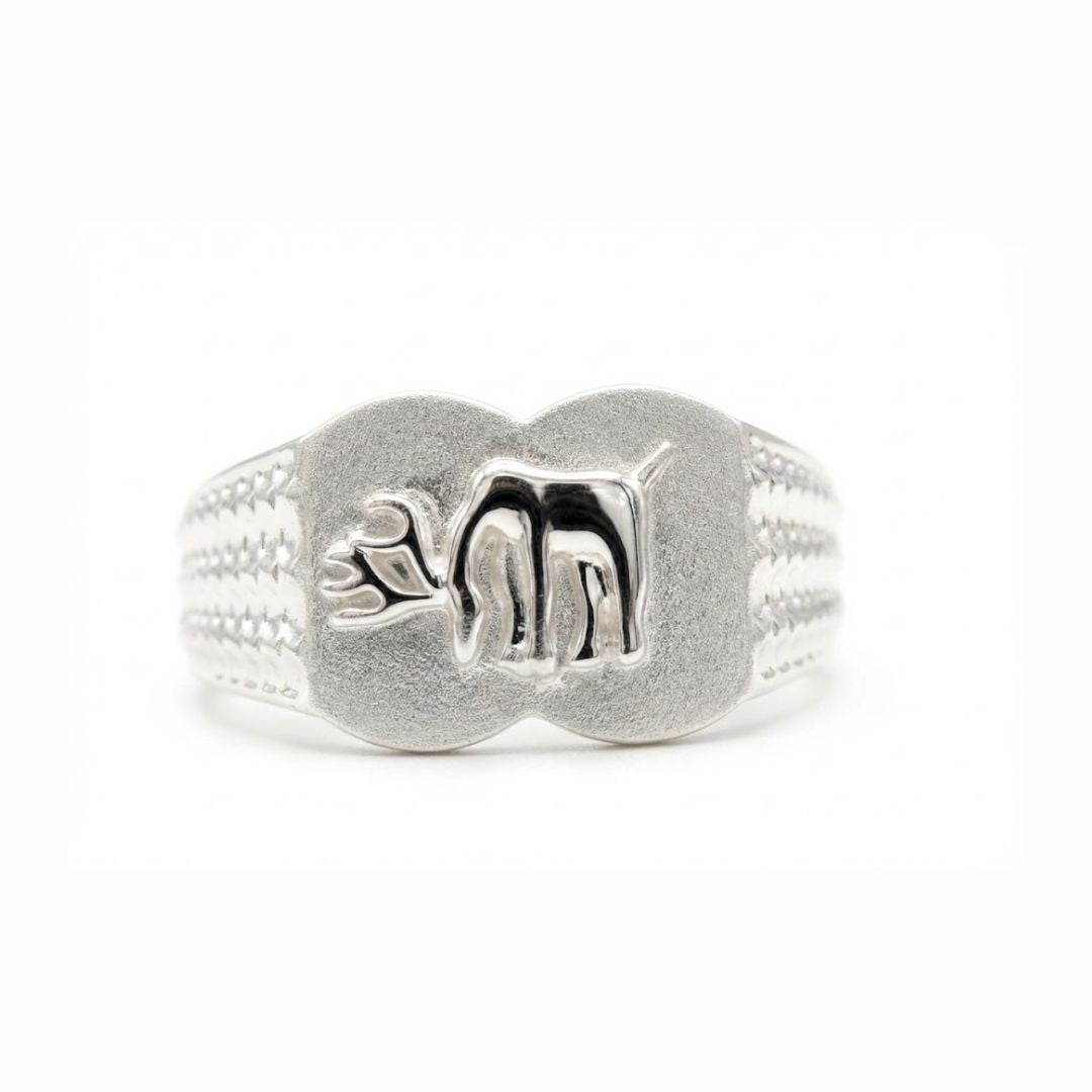 925 Sterling Silver Bull Signet Ring for Men