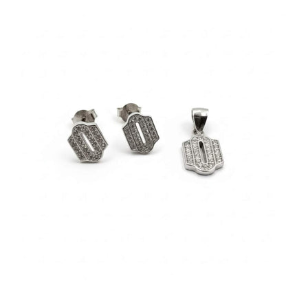 925 Sterling Silver Art Deco CZ Jewelry Set for Women