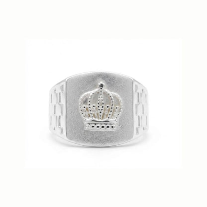 925 Sterling Silver Royal Crown Signet Ring for Men