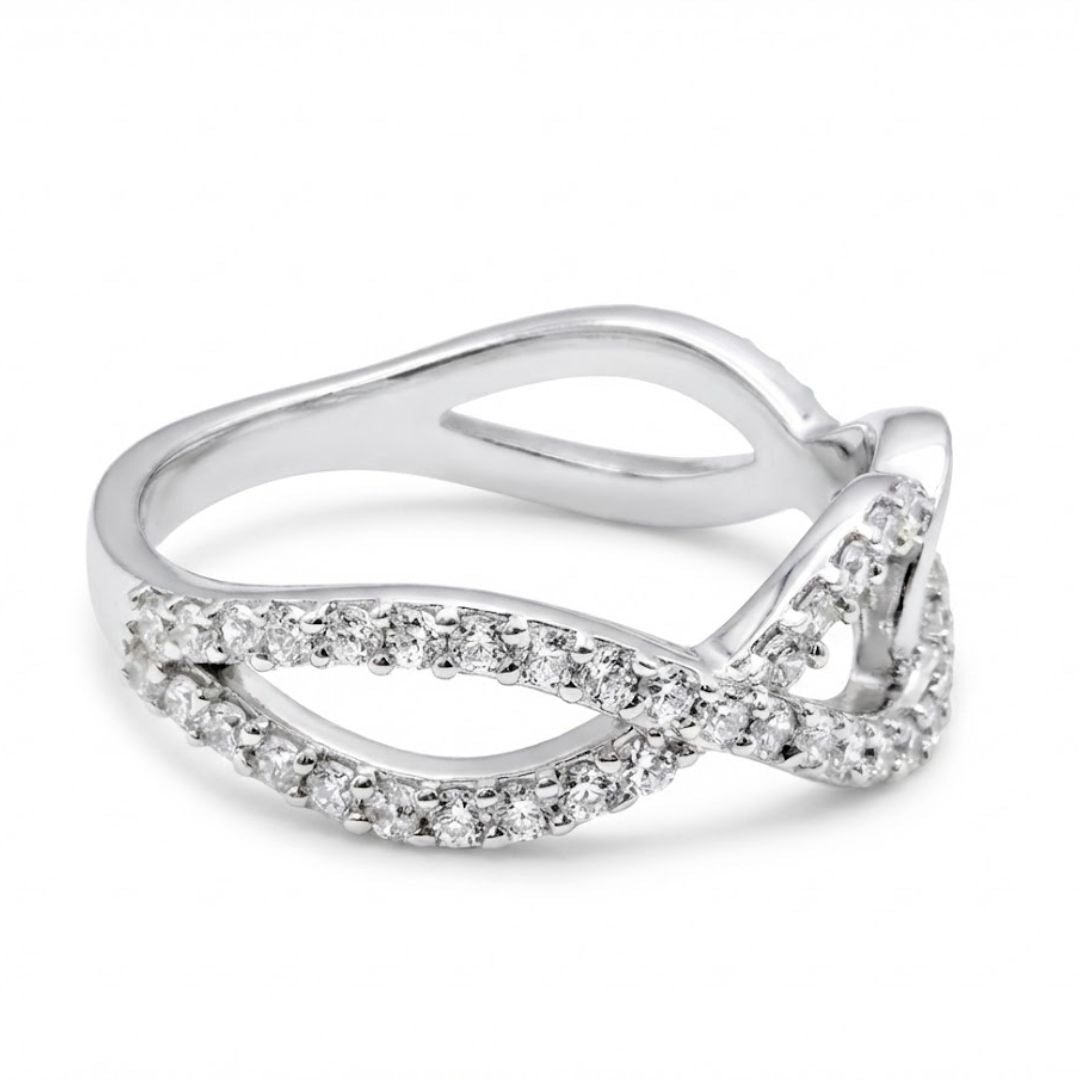 925 Sterling Silver Criss-Cross Infinity Ring for Women