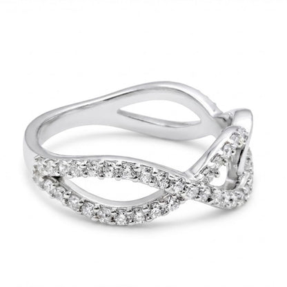 925 Sterling Silver Criss-Cross Infinity Ring for Women