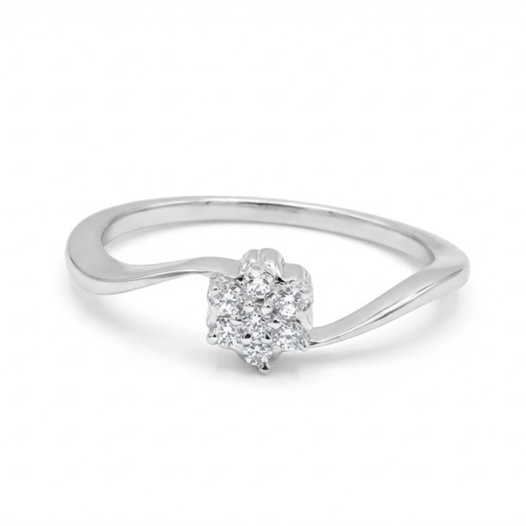 925 Sterling Silver Floral Cluster Ring for Women