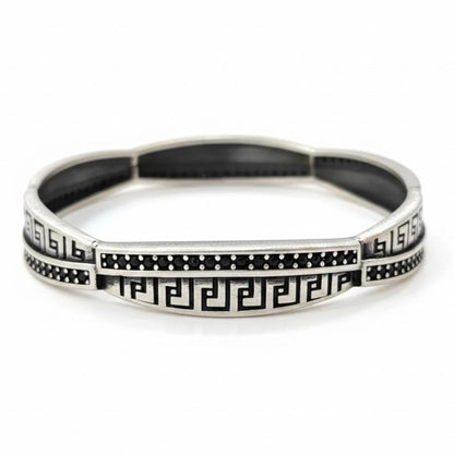 925 Sterling Silver Oxidized Greco Noir Bangle for Women