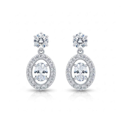 925 Sterling Silver Starlight Geometric Halo Necklace Set