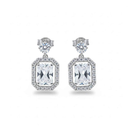 925 Sterling Silver Radiance Halo Necklace with Cubic Zirconia