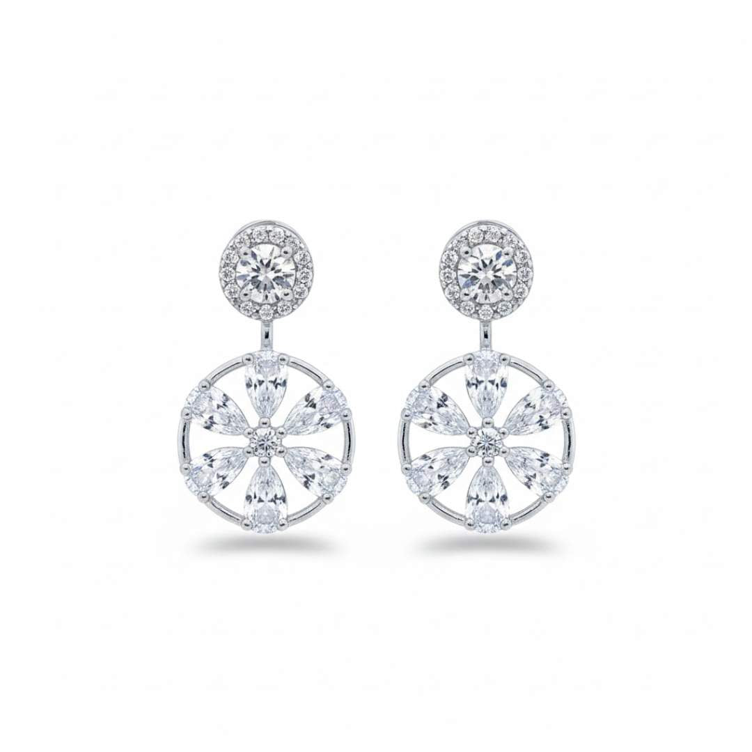 925 Sterling Silver Blossom Necklace & Earrings Set for Women