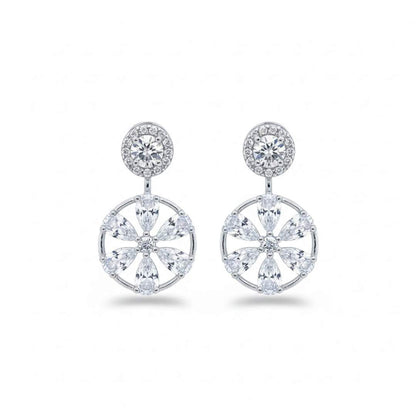 925 Sterling Silver Blossom Necklace & Earrings Set for Women