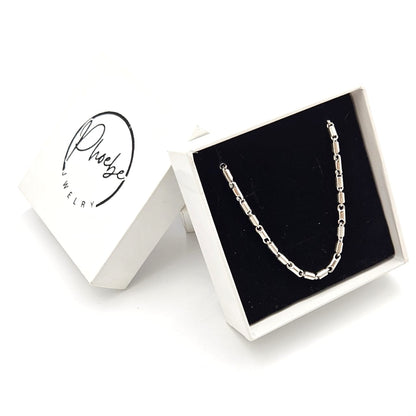 Textured & Smooth Bar Chain