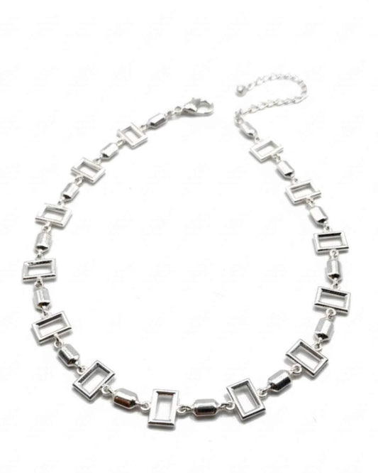 925 Sterling Silver Geometric Frame Bracelet for Women